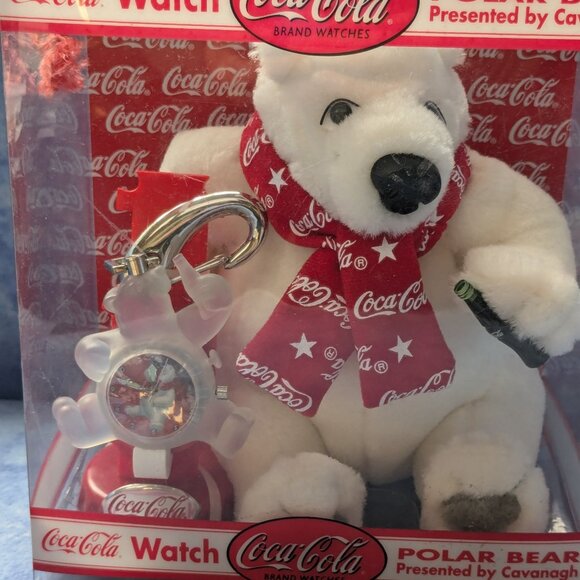 Collectable Coca Cola Polar Bear with Polar Bear clip-on Watch - Picture 3 of 11